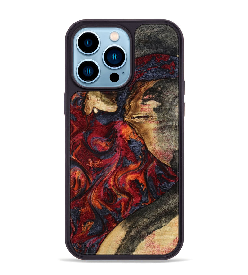 iPhone 14 Pro Max Wood Phone Case - Brixton (Red, 801860)