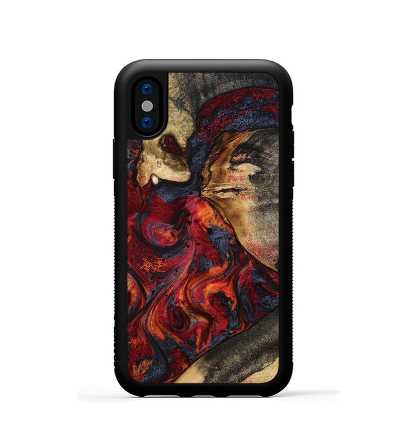 iPhone Xs Wood Phone Case - Brixton (Red, 801860)