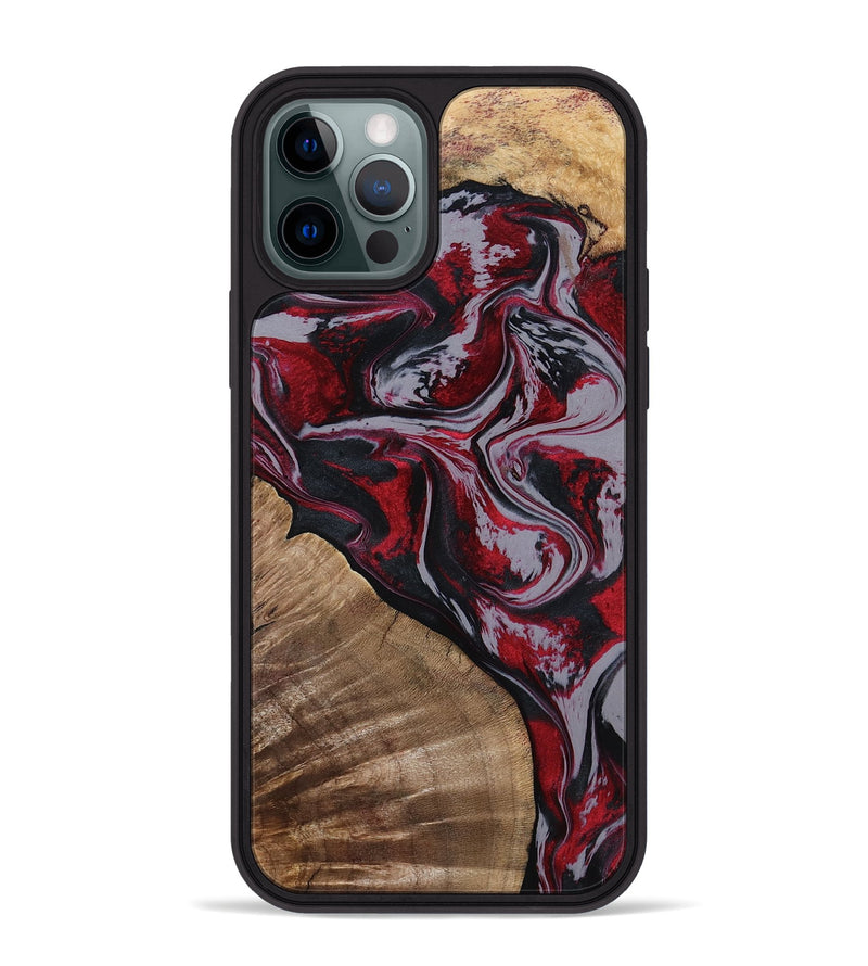 iPhone 12 Pro Max Wood Phone Case - Randell (Red, 801861)