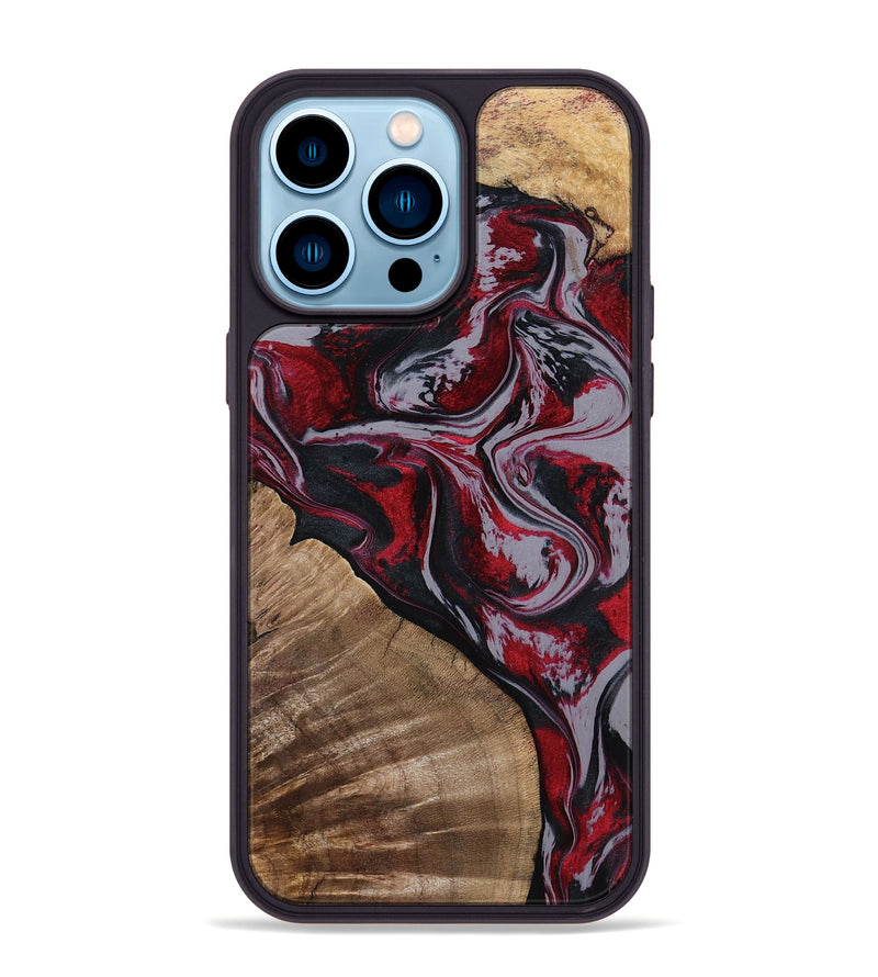iPhone 14 Pro Max Wood Phone Case - Randell (Red, 801861)