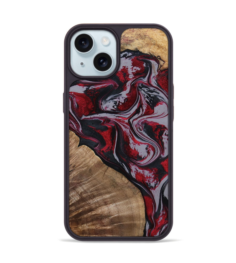 iPhone 15 Wood Phone Case - Randell (Red, 801861)