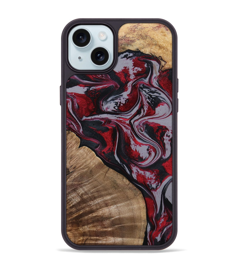 iPhone 15 Plus Wood Phone Case - Randell (Red, 801861)
