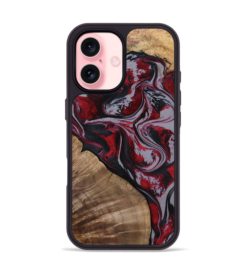 iPhone 16 Wood Phone Case - Randell (Red, 801861)