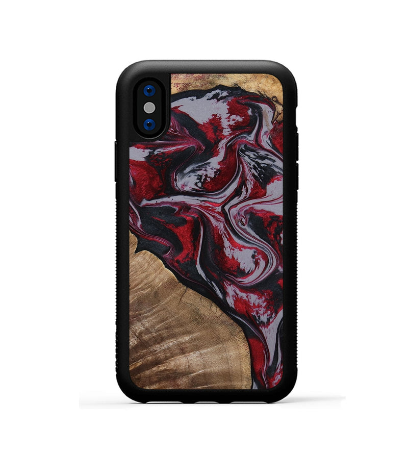 iPhone Xs Wood Phone Case - Randell (Red, 801861)