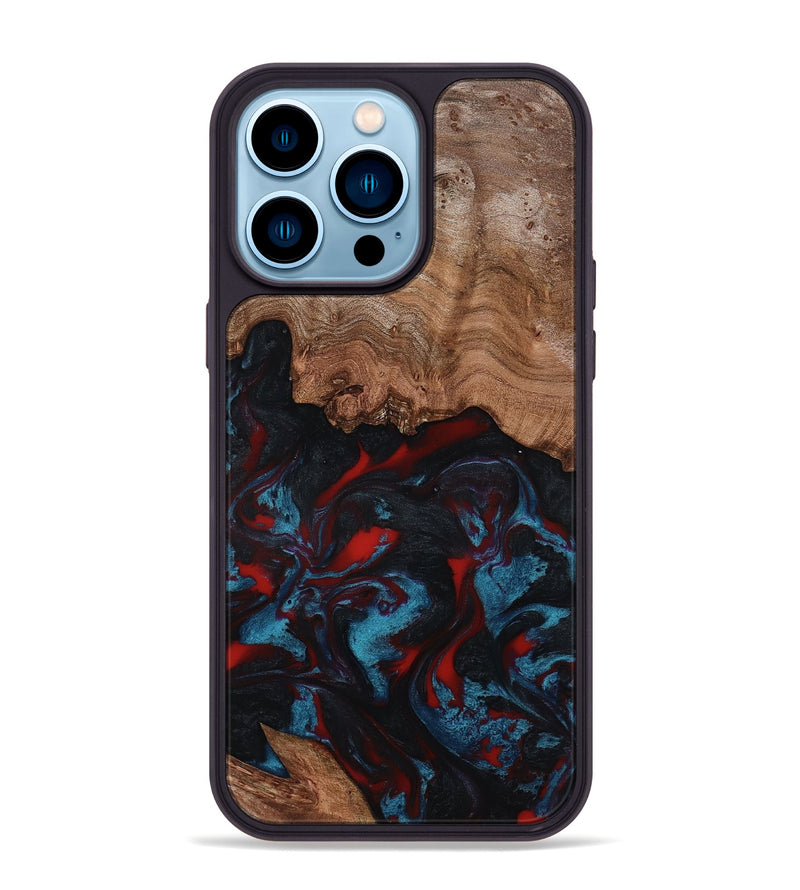 iPhone 14 Pro Max Wood Phone Case - Ricky (Red, 801862)