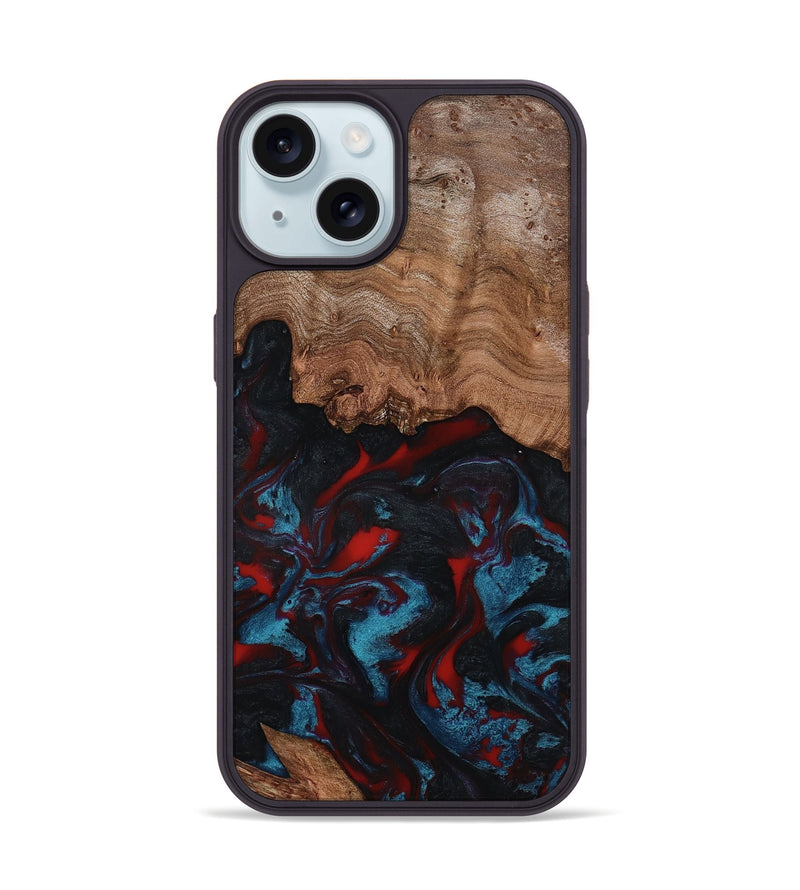 iPhone 15 Wood Phone Case - Ricky (Red, 801862)