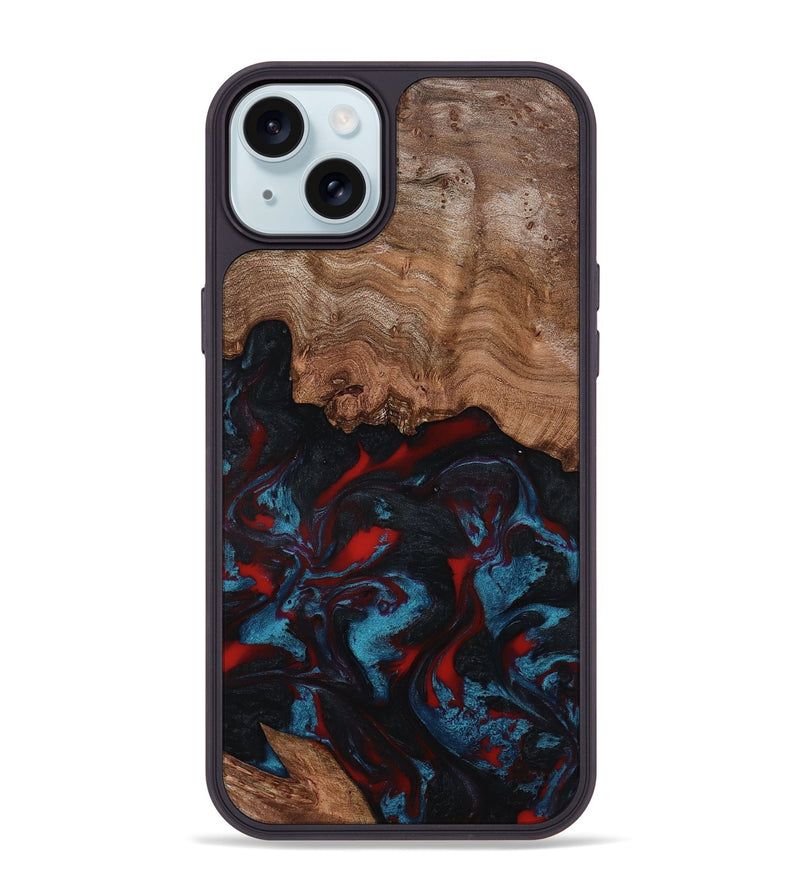 iPhone 15 Plus Wood Phone Case - Ricky (Red, 801862)