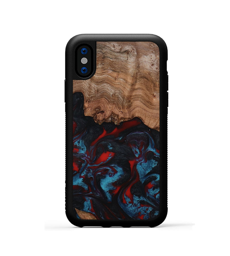 iPhone Xs Wood Phone Case - Ricky (Red, 801862)