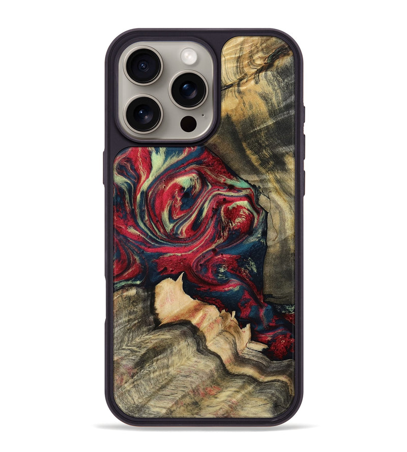 iPhone 16 Pro Max Wood Phone Case - Tyrone (Red, 801864)