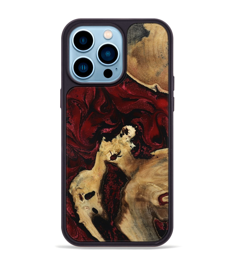 iPhone 14 Pro Max Wood Phone Case - Roxanna (Red, 801865)