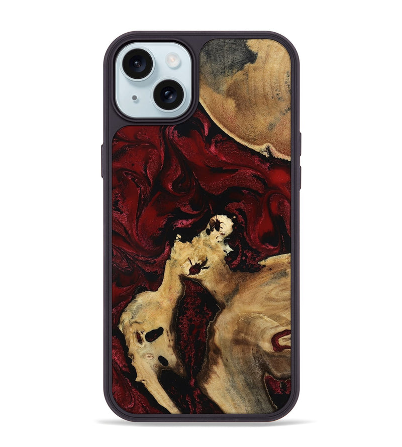 iPhone 15 Plus Wood Phone Case - Roxanna (Red, 801865)