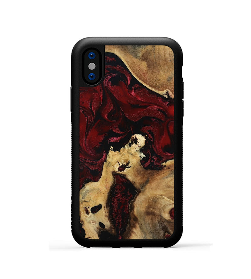 iPhone Xs Wood Phone Case - Roxanna (Red, 801865)
