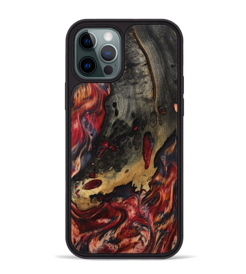 iPhone 12 Pro Max Wood Phone Case - Myrtis (Red, 801866)