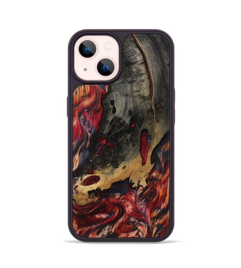 iPhone 14 Wood Phone Case - Myrtis (Red, 801866)