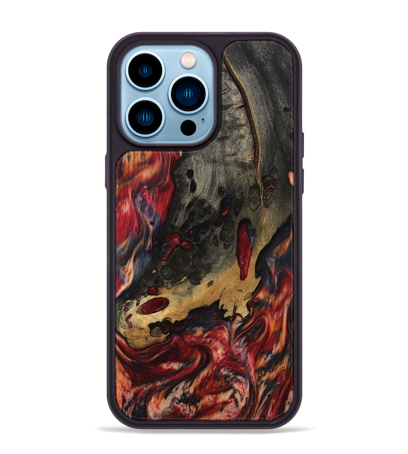 iPhone 14 Pro Max Wood Phone Case - Myrtis (Red, 801866)