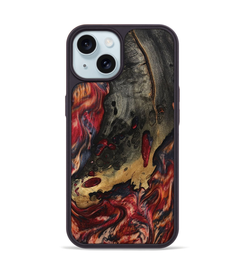 iPhone 15 Wood Phone Case - Myrtis (Red, 801866)