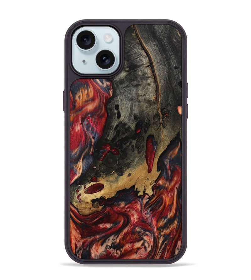 iPhone 15 Plus Wood Phone Case - Myrtis (Red, 801866)