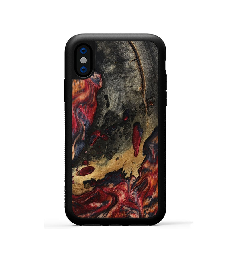 iPhone Xs Wood Phone Case - Myrtis (Red, 801866)