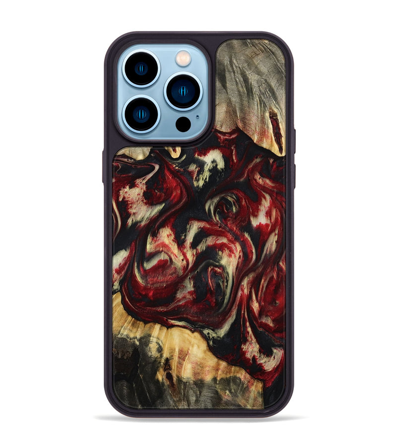 iPhone 14 Pro Max Wood Phone Case - Hugo (Red, 801867)