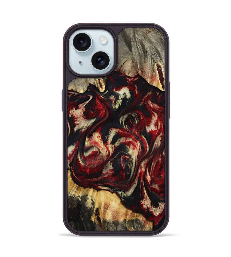 iPhone 15 Wood Phone Case - Hugo (Red, 801867)