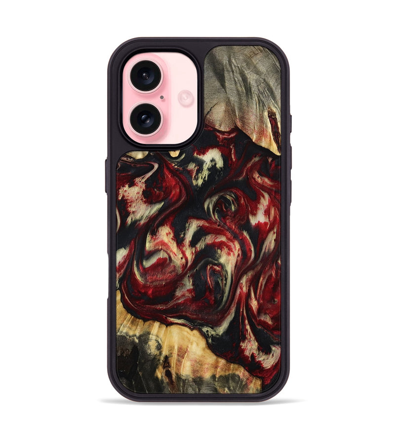 iPhone 16 Wood Phone Case - Hugo (Red, 801867)
