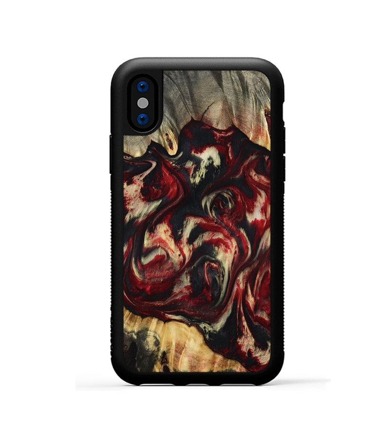 iPhone Xs Wood Phone Case - Hugo (Red, 801867)