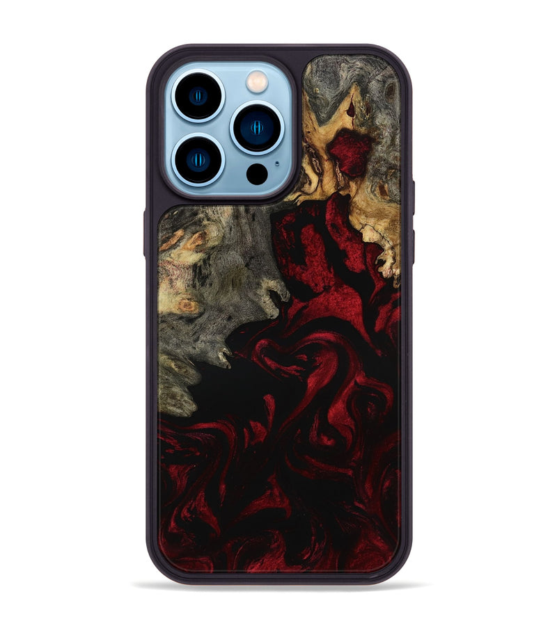 iPhone 14 Pro Max Wood Phone Case - Adeline (Red, 801868)