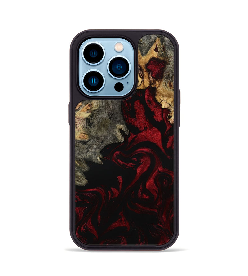 iPhone 14 Pro Wood Phone Case - Adeline (Red, 801868)