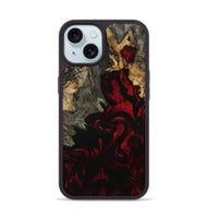 iPhone 15 Wood Phone Case - Adeline (Red, 801868)