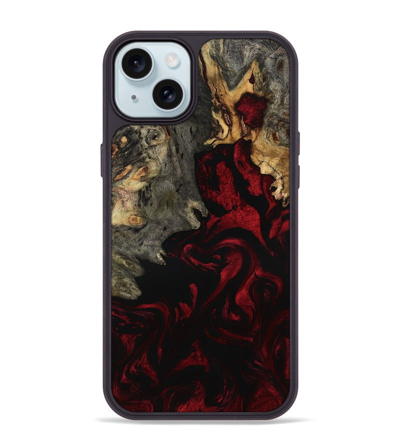 iPhone 15 Plus Wood Phone Case - Adeline (Red, 801868)