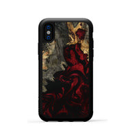 iPhone Xs Wood Phone Case - Adeline (Red, 801868)