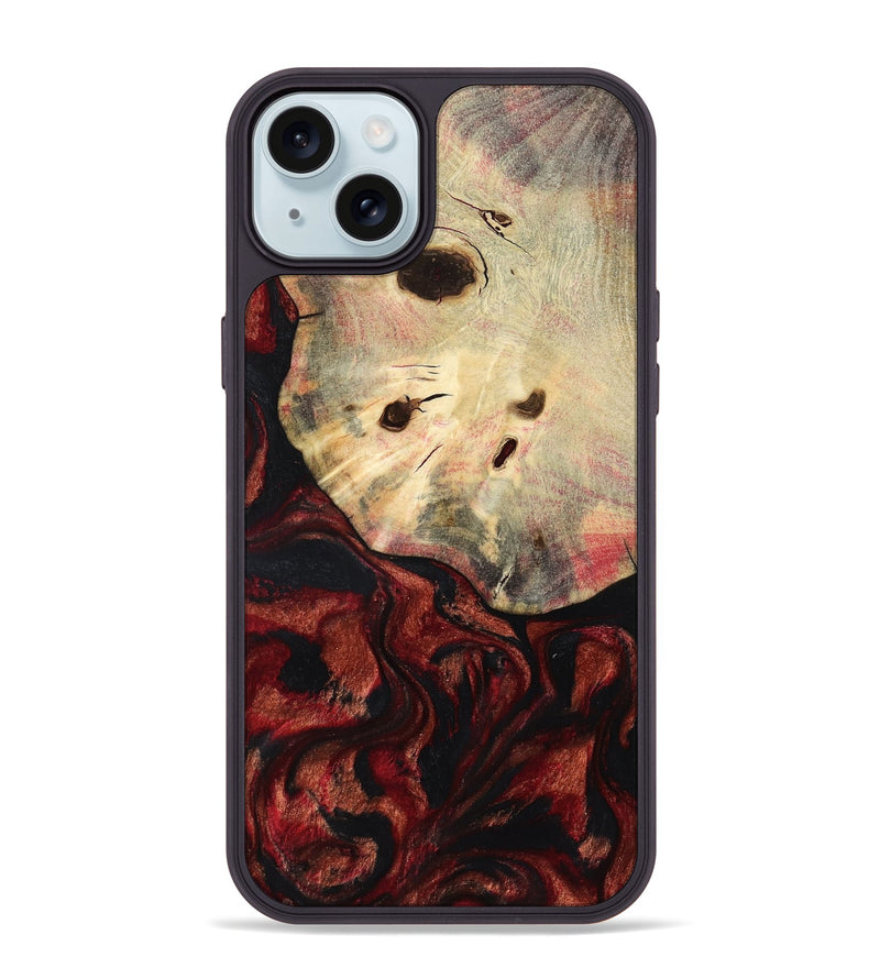 iPhone 15 Plus Wood Phone Case - Kason (Red, 801869)