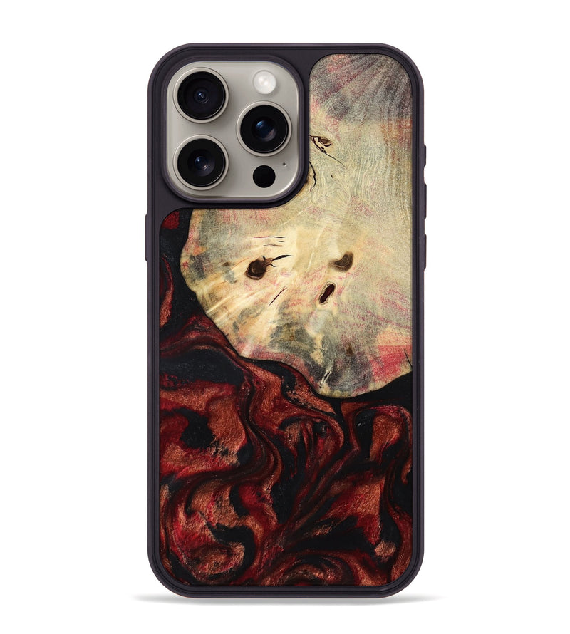 iPhone 15 Pro Max Wood Phone Case - Kason (Red, 801869)
