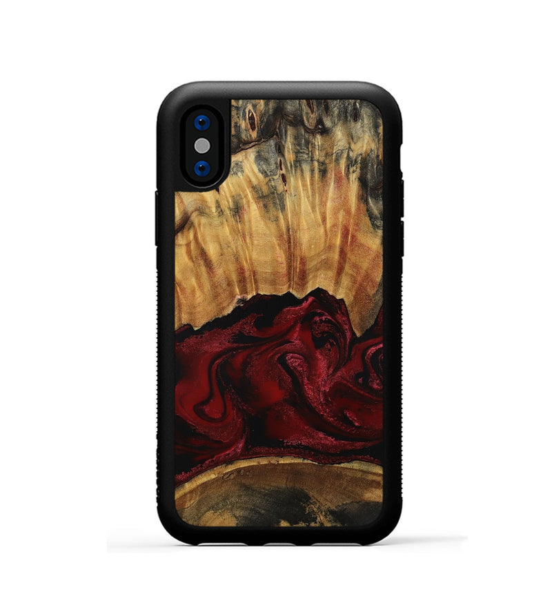 iPhone Xs Wood Phone Case - Nellie (Red, 801870)