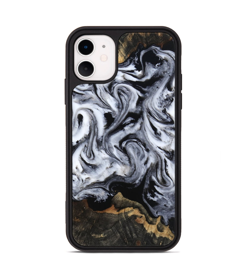 iPhone 11 Wood Phone Case - Tressie (Black & White, 801871)