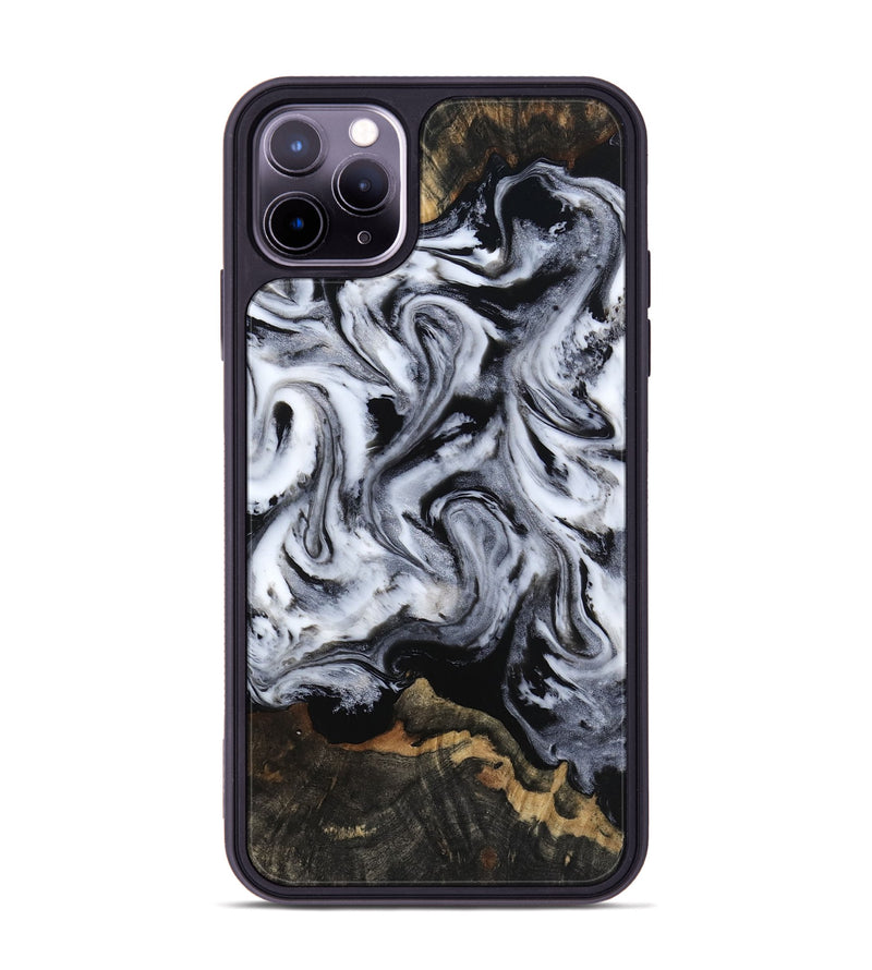 iPhone 11 Pro Max Wood Phone Case - Tressie (Black & White, 801871)
