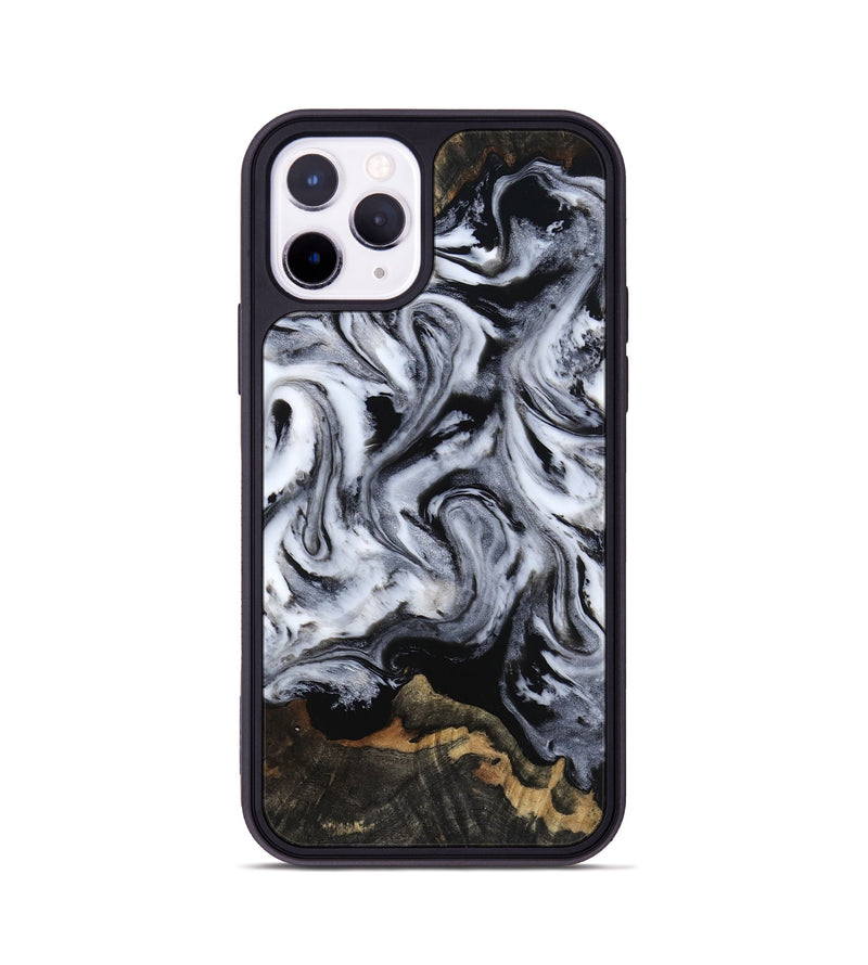 iPhone 11 Pro Wood Phone Case - Tressie (Black & White, 801871)