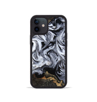 iPhone 12 mini Wood Phone Case - Tressie (Black & White, 801871)