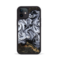 iPhone 12 Wood Phone Case - Tressie (Black & White, 801871)
