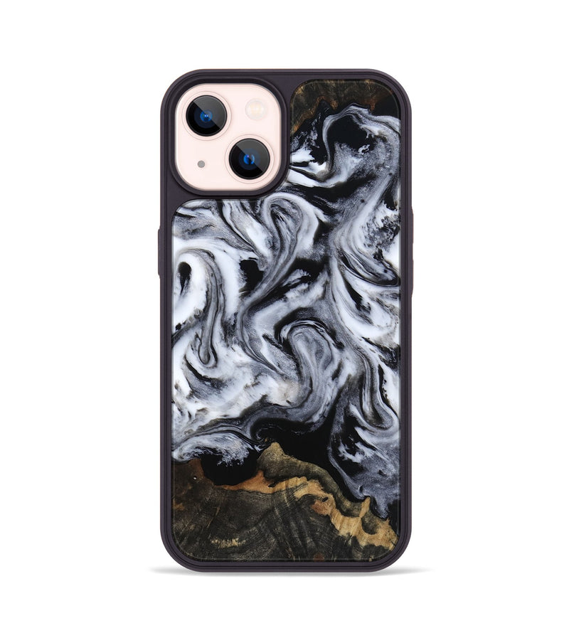 iPhone 14 Wood Phone Case - Tressie (Black & White, 801871)