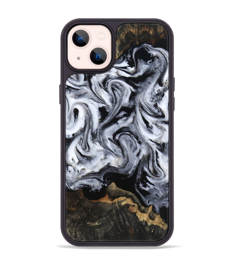 iPhone 14 Plus Wood Phone Case - Tressie (Black & White, 801871)