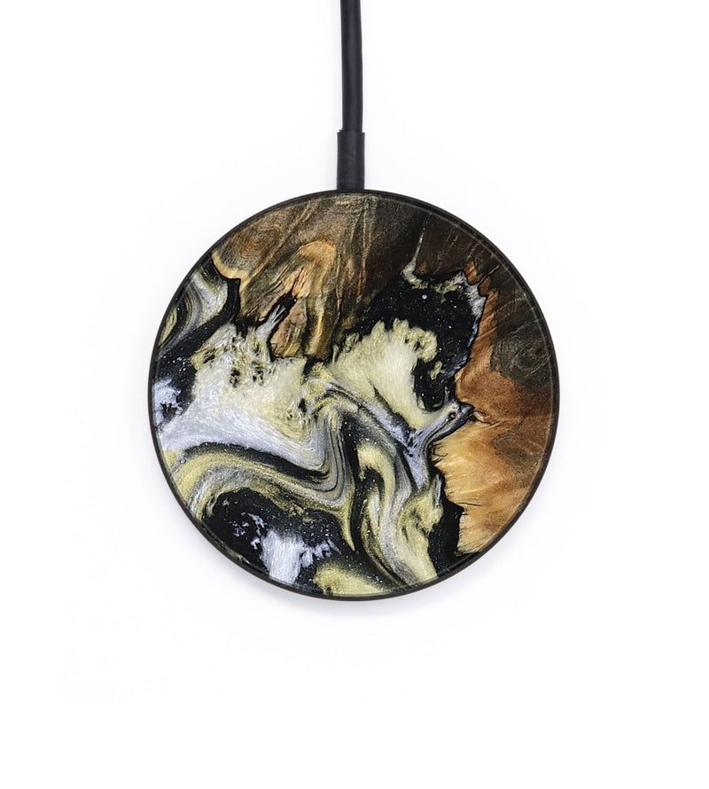 Circle Wood Wireless Charger - Ocean (Black & White, 801872)