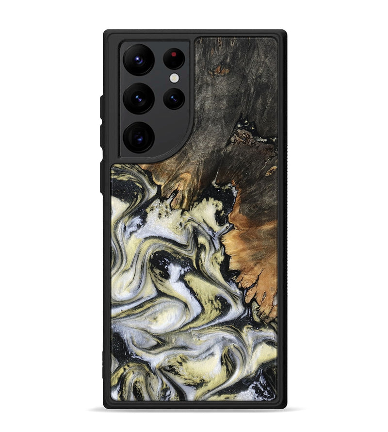 Galaxy S22 Ultra Wood Phone Case - Ocean (Black & White, 801872)