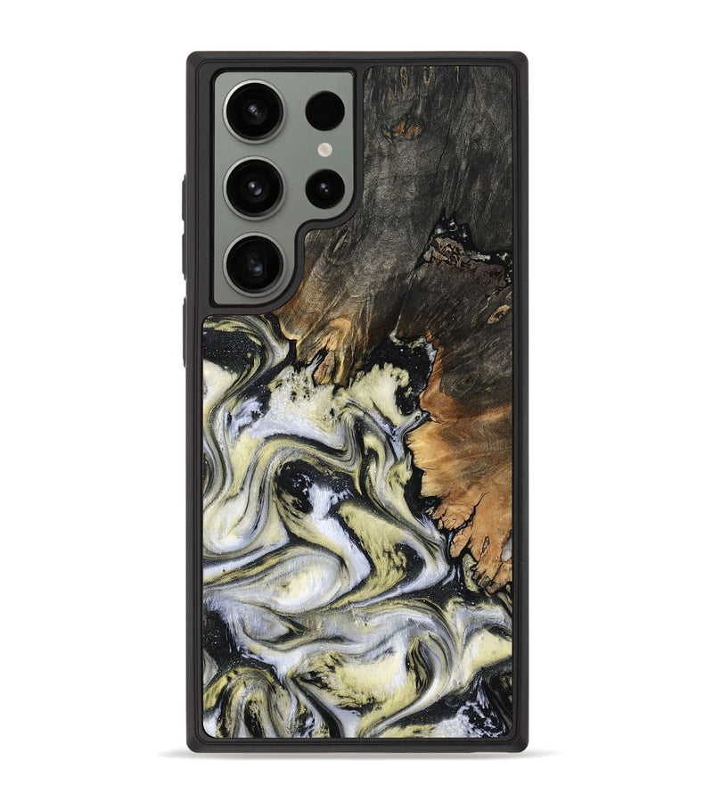 Galaxy S23 Ultra Wood Phone Case - Ocean (Black & White, 801872)