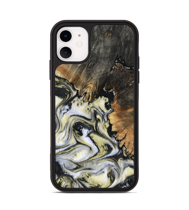 iPhone 11 Wood Phone Case - Ocean (Black & White, 801872)
