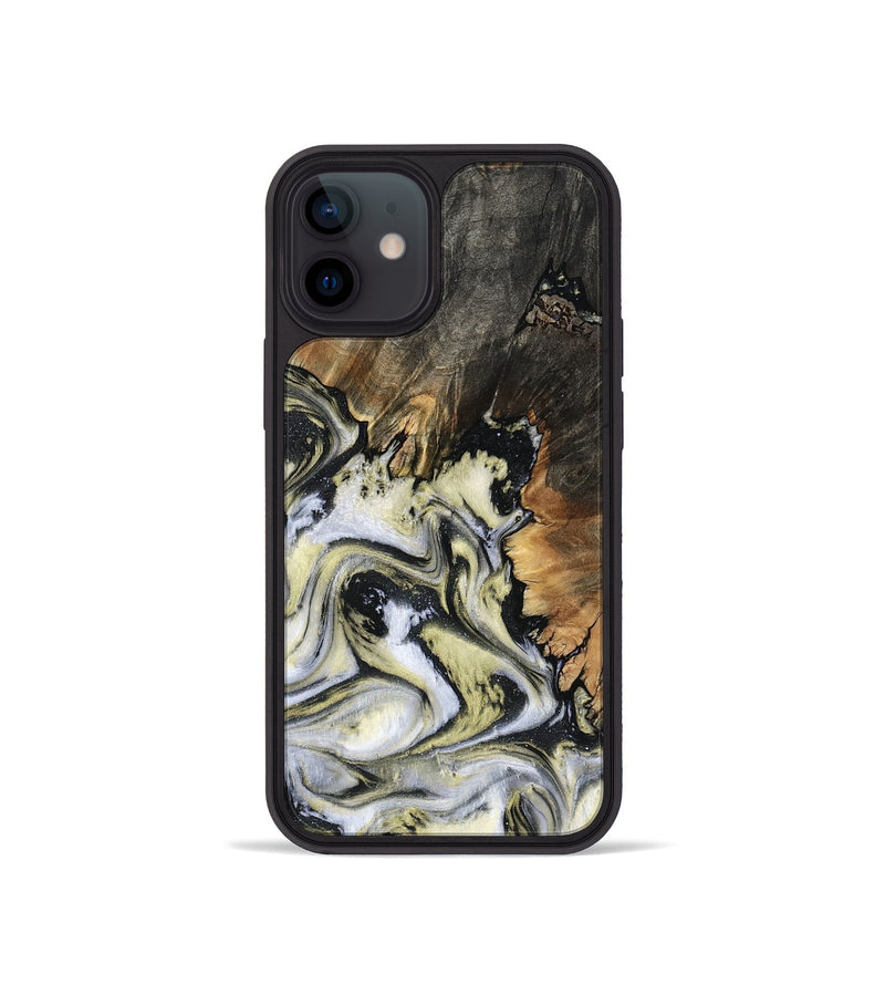 iPhone 12 mini Wood Phone Case - Ocean (Black & White, 801872)