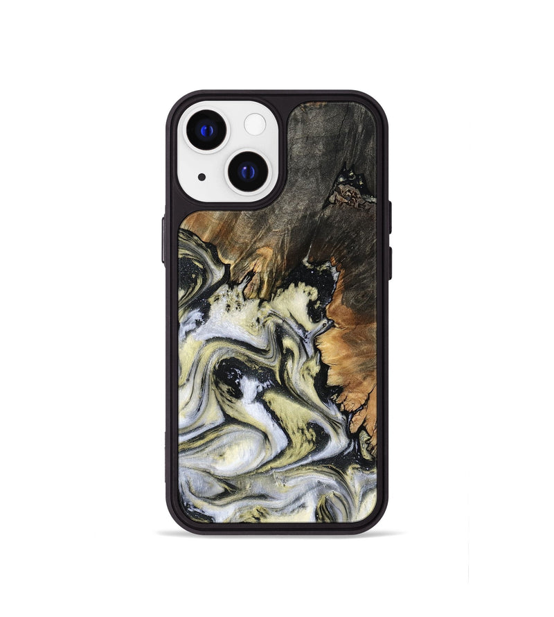 iPhone 13 mini Wood Phone Case - Ocean (Black & White, 801872)