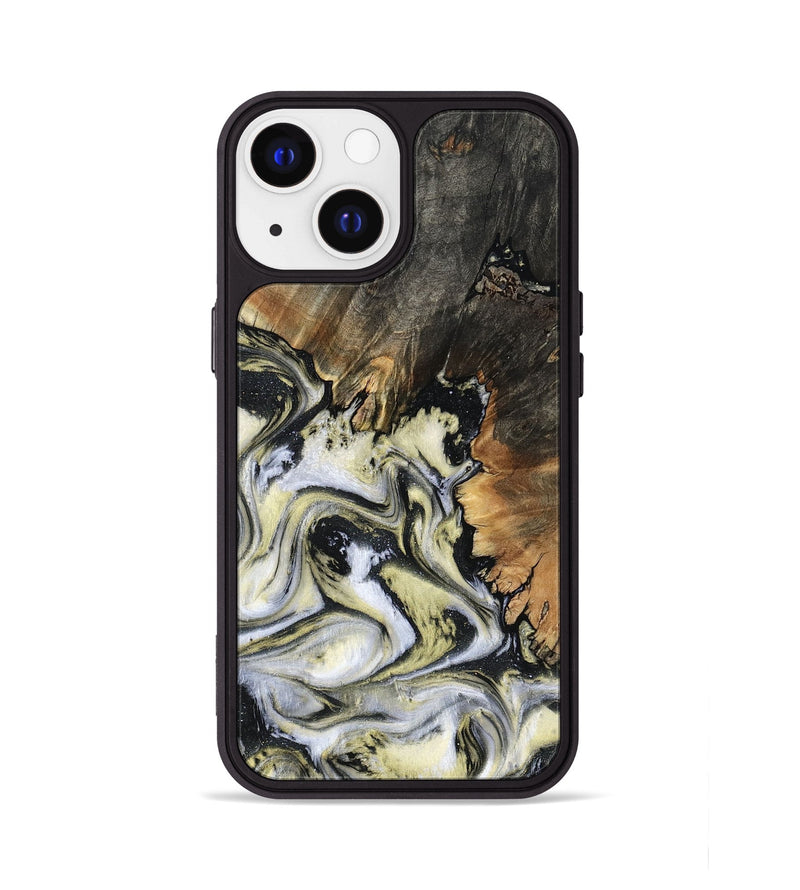 iPhone 13 Wood Phone Case - Ocean (Black & White, 801872)