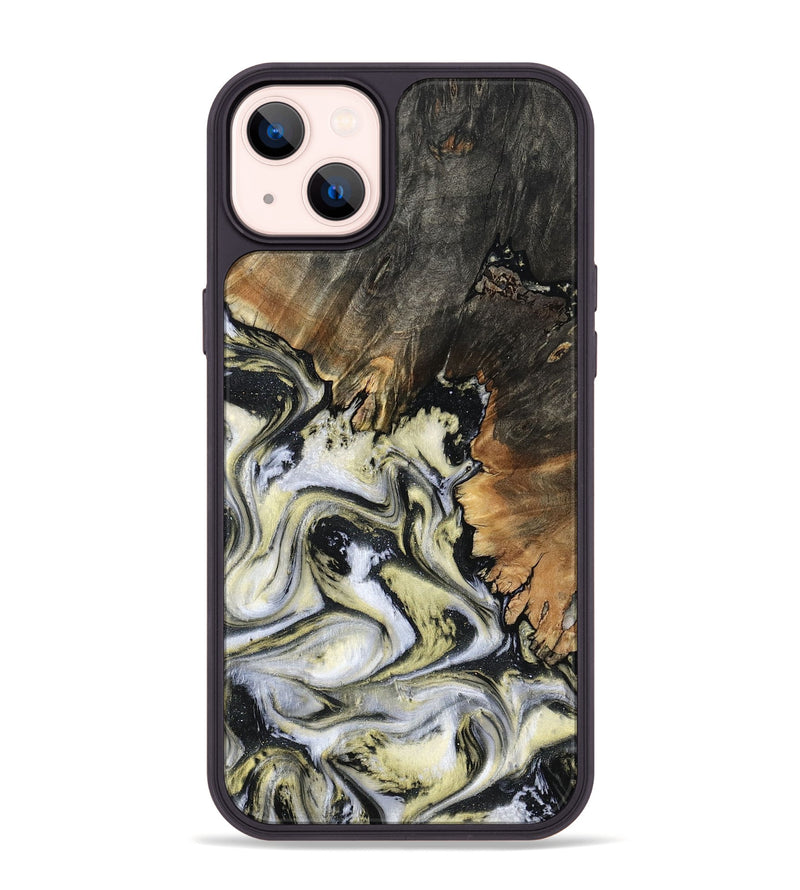 iPhone 14 Plus Wood Phone Case - Ocean (Black & White, 801872)