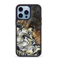 iPhone 14 Pro Max Wood Phone Case - Ocean (Black & White, 801872)